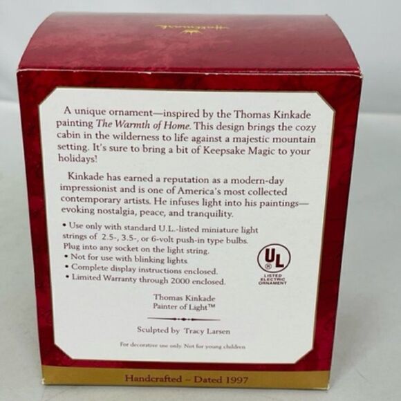 HALLMARK KEEPSAKE ORNAMENT THOMAS KINKADE MAGIC LIGHT "THE WARMTH OF HOME" 1997 - Picture 7 of 9